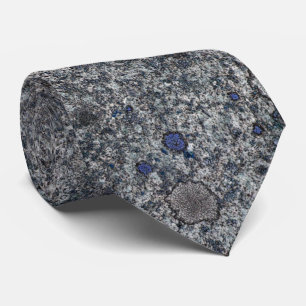 Granite Grey Rock Texture with Blue Details Tie