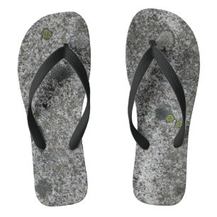 Granite Grey Rock with Green Moss Thongs