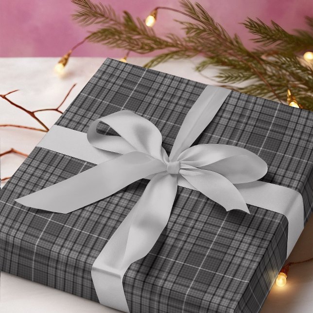 Granite Grey Tartan Plaid Wrapping Paper (Creator Uploaded)