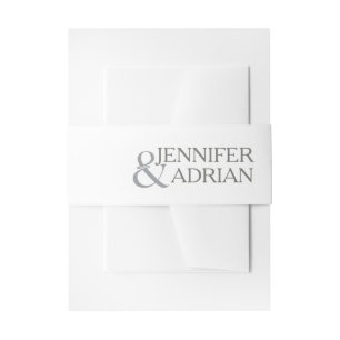 Granite Grey Wedding Details Modern Wedding Invitation Belly Band