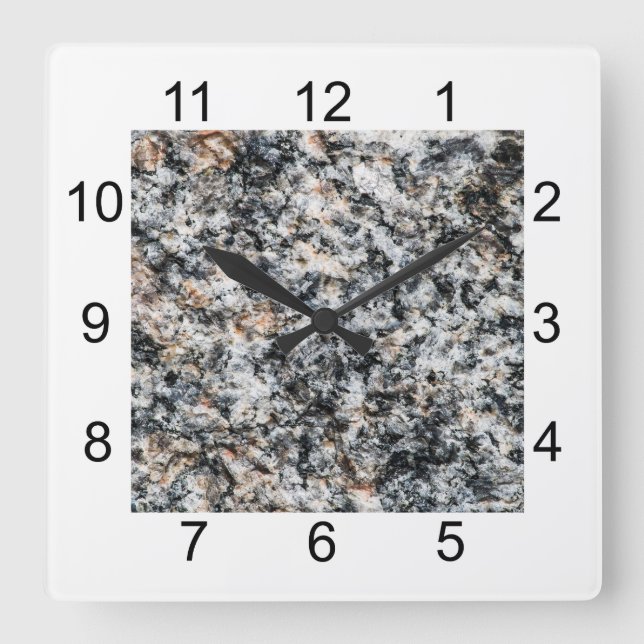 Granite - Hard Rock Square Wall Clock (Front)