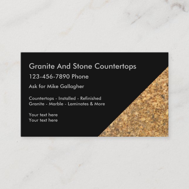 Granite Home Decorating Business Cards (Front)