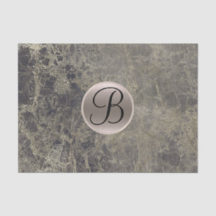 Granite Marble Glam Monogram Letter Initial Tissue Paper