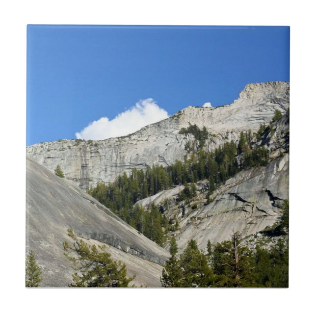 Granite Mountains at Tenaya Lake, Yosemite, CA Ceramic Tile (Front)