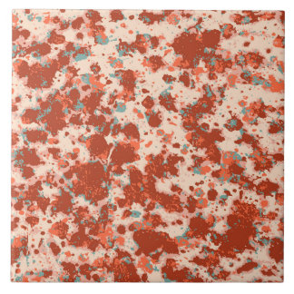 Granite pattern red ochre and beige with grey blue ceramic tile