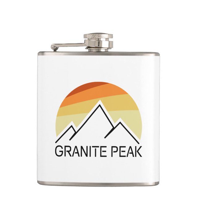 Granite Peak Montana Retro Hip Flask (Front)