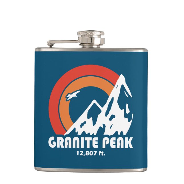 Granite Peak Montana Sun Eagle Hip Flask (Front)