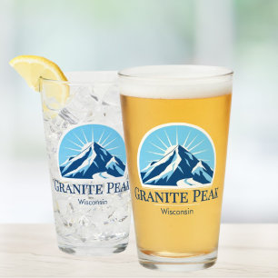 Granite Peak Wisconsin ski resort souvenir Glass