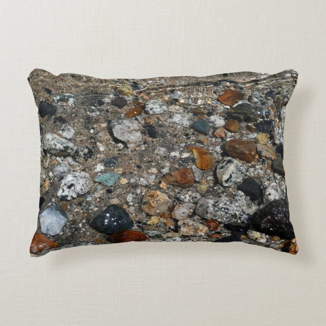 Granite Pebbles in Tenaya Lake at Yosemite Decorative Cushion (Front)