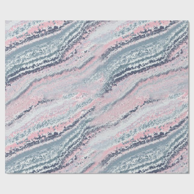 Granite Pink Blue Grey Marble Slate Agate Stone Wrapping Paper (Flat)