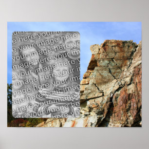 Granite Rock Cliff Frame Add Your Photo Poster