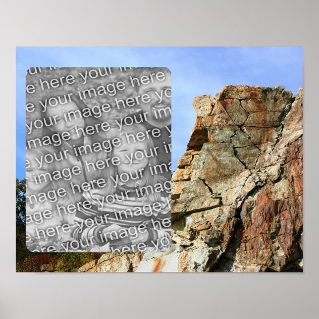 Granite Rock Cliff Frame Add Your Photo Poster (Front)