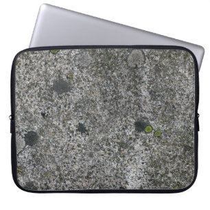 Granite Rock Grey with green Moss Laptop Sleeve