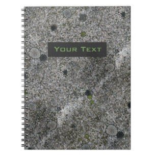 Granite Rock Grey with Text Label Notebook