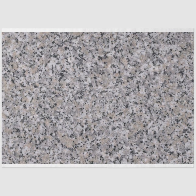 Granite Rock Marble Modern Black Grey Decoupage Tissue Paper (Front)