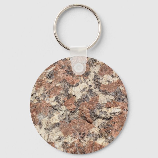 Granite Rock Texture --- Pink Black White - Key Ring (Front)