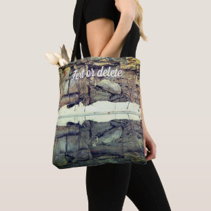 Granite Rock Wall Reflections In Pond Personalised Tote Bag