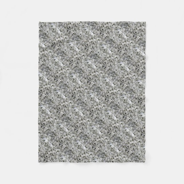 Granite Rock White Fleece Blanket (Front)
