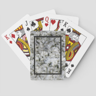 Granite Rock White with Black Frame Playing Cards