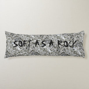 Granite Rock White with Text Body Cushion