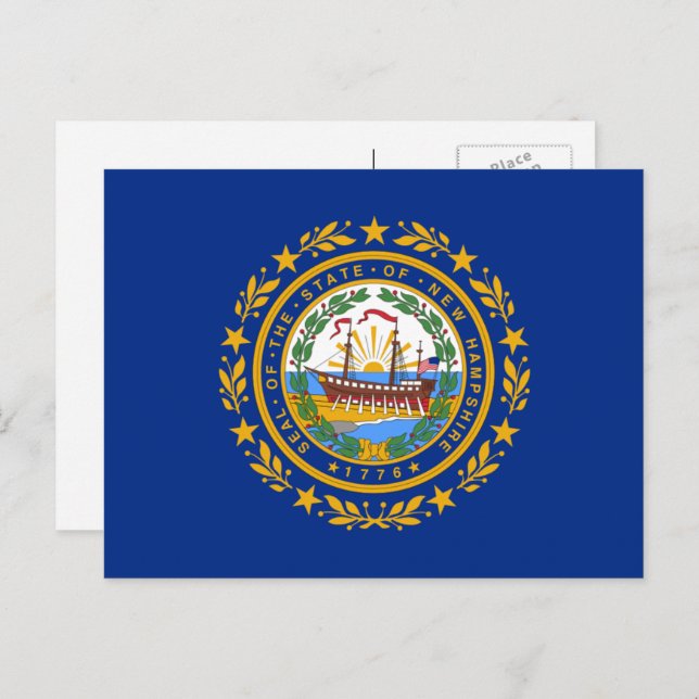 Granite Stater Flag, Flag of New Hampshire Postcard (Front/Back)