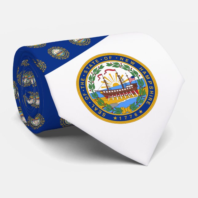 Granite Stater Flag & Seal, Flag of New Hampshire Tie (Rolled)
