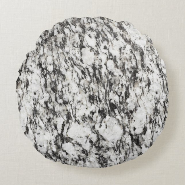 Granite texture | Background of marble in black Round Cushion (Front)