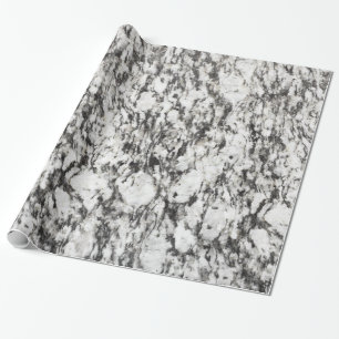 Granite texture   Background of marble in black Wrapping Paper