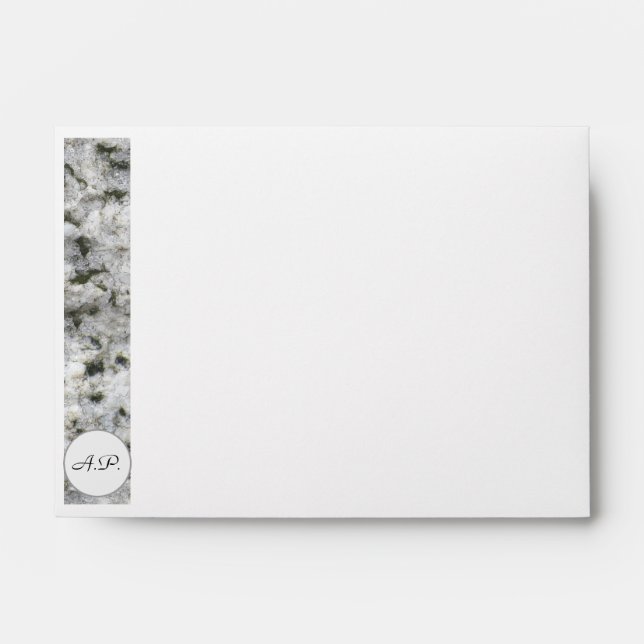 Granite White with Initials Address Envelopes (Front)