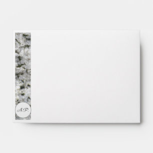 Granite White with Initials Address Envelopes