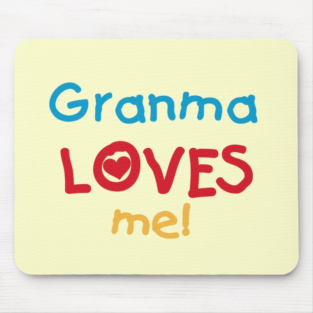 Granma Loves Me T-shirts and Gifts Mouse Pad (Front)