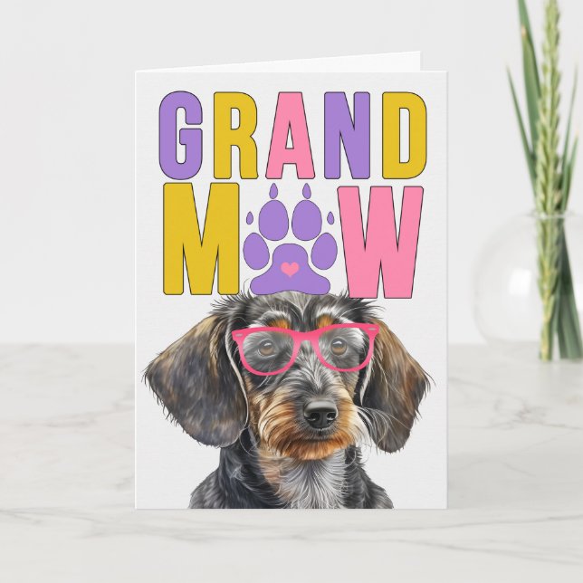 GranMAW Wirehair Dachshund DOG Grandparents Day Holiday Card (Front)