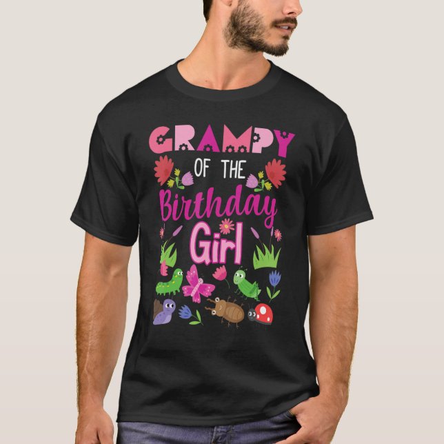 Granmpy Of The Birthday Girl Bug Insect Bday Party T-Shirt (Front)