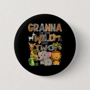 Granna Of The Wild And Two Zoo Safari Jungle Birth 6 Cm Round Badge