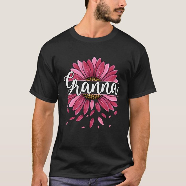 Granna With Floral Graphic Cute Women Mom Mothers  T-Shirt (Front)