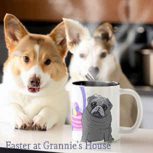 Grannies Pug Two-Tone Coffee Mug