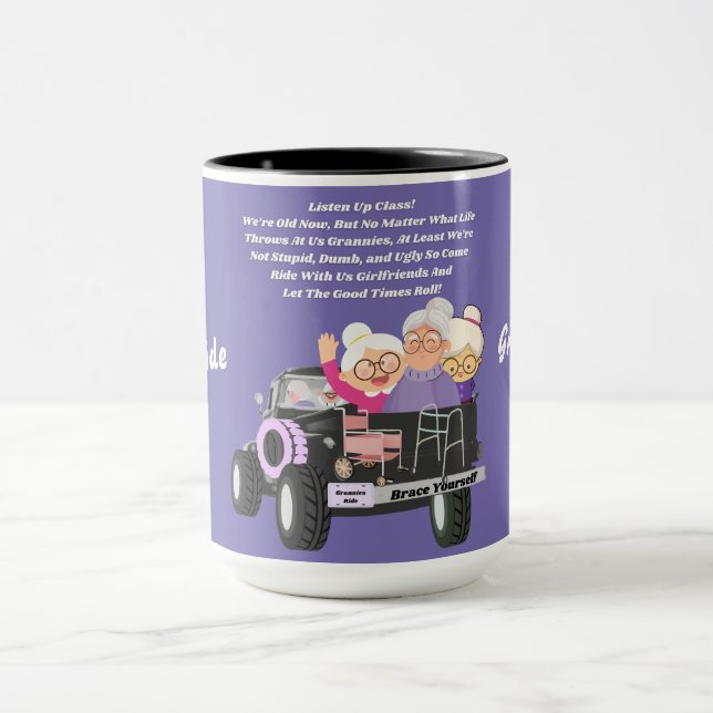 Grannies Ride Two Tone Coffee Mug (Center)