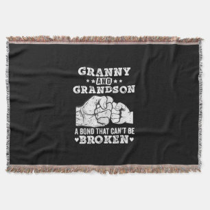 Granny And Grandson A Bond That Cant Be Broken Throw Blanket
