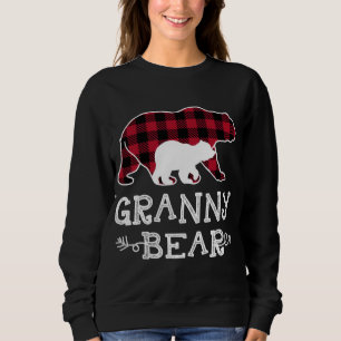 Granny Bear Christmas Pajama Red Plaid Buffalo Fam Sweatshirt