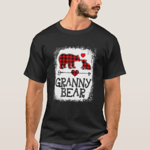 Granny Bear Christmas Pajama Red Plaid Buffalo Fam T-Shirt