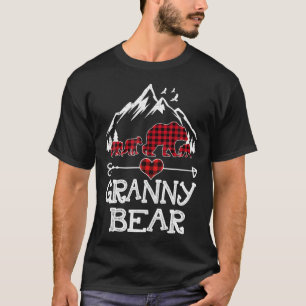 Granny Bear Red Buffalo Plaid Granny Bear Pajama T-Shirt
