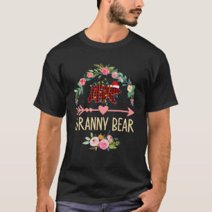 Granny Bear Xmas Family Christmas Pajama Red Plaid T-Shirt