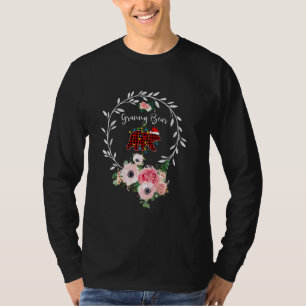 Granny Bear Xmas Family Christmas Pajama Red Plaid T-Shirt