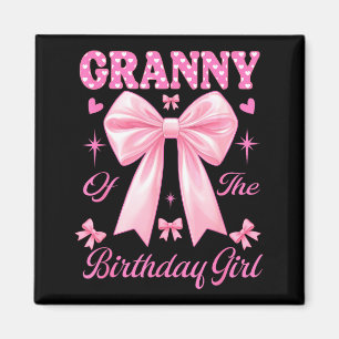Granny birthday girl matching coquette pink bow magnet