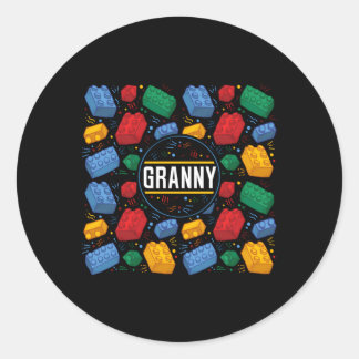 Granny Building Blocks Family Classic Round Sticker