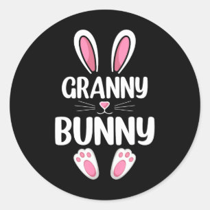 Granny Bunny Matching Family Granny Easter Day Classic Round Sticker