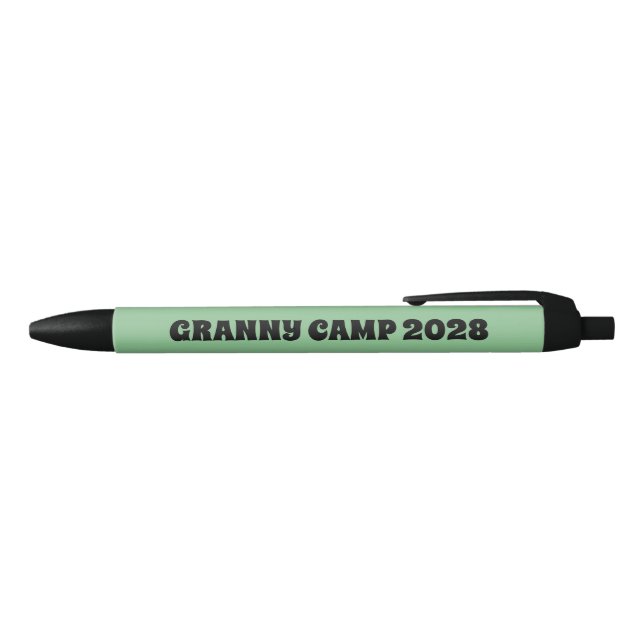 Granny Camp Retro Green Text Black Ink Pen (Top)