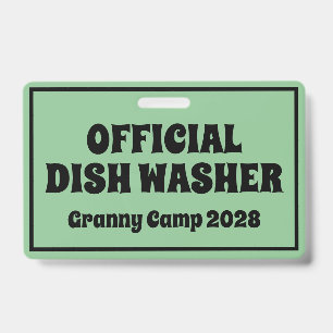 Granny Camp Retro Text ID Badge