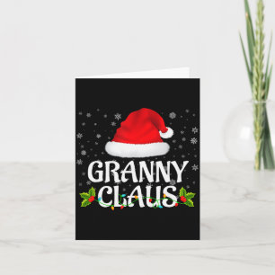 Granny Claus Christmas Lights Santa Pajama Family Card