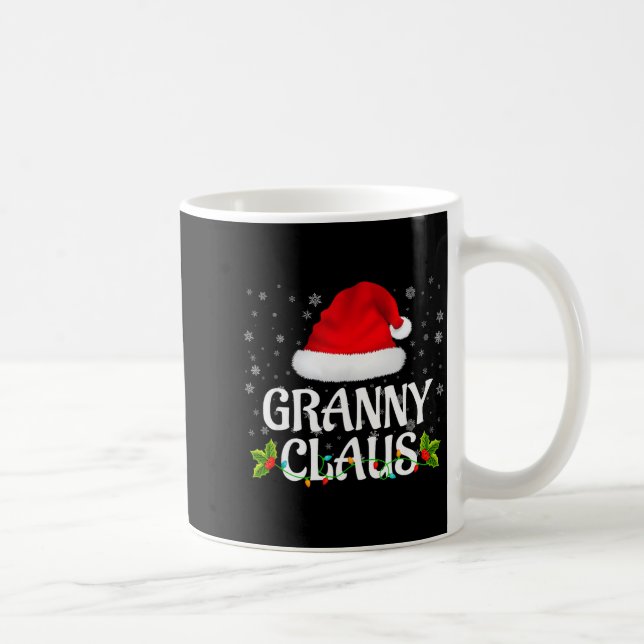 Granny Claus Christmas Lights Santa Pajama Family  Coffee Mug (Right)